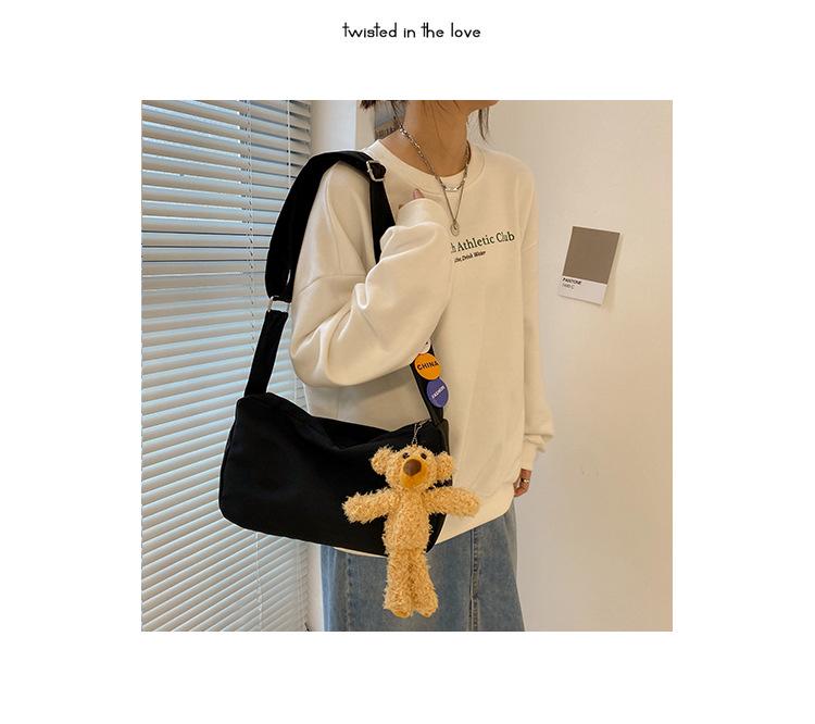 Teddy Dog Plush Crossbody Bag - Multi-color Nylon Pendant for Girls