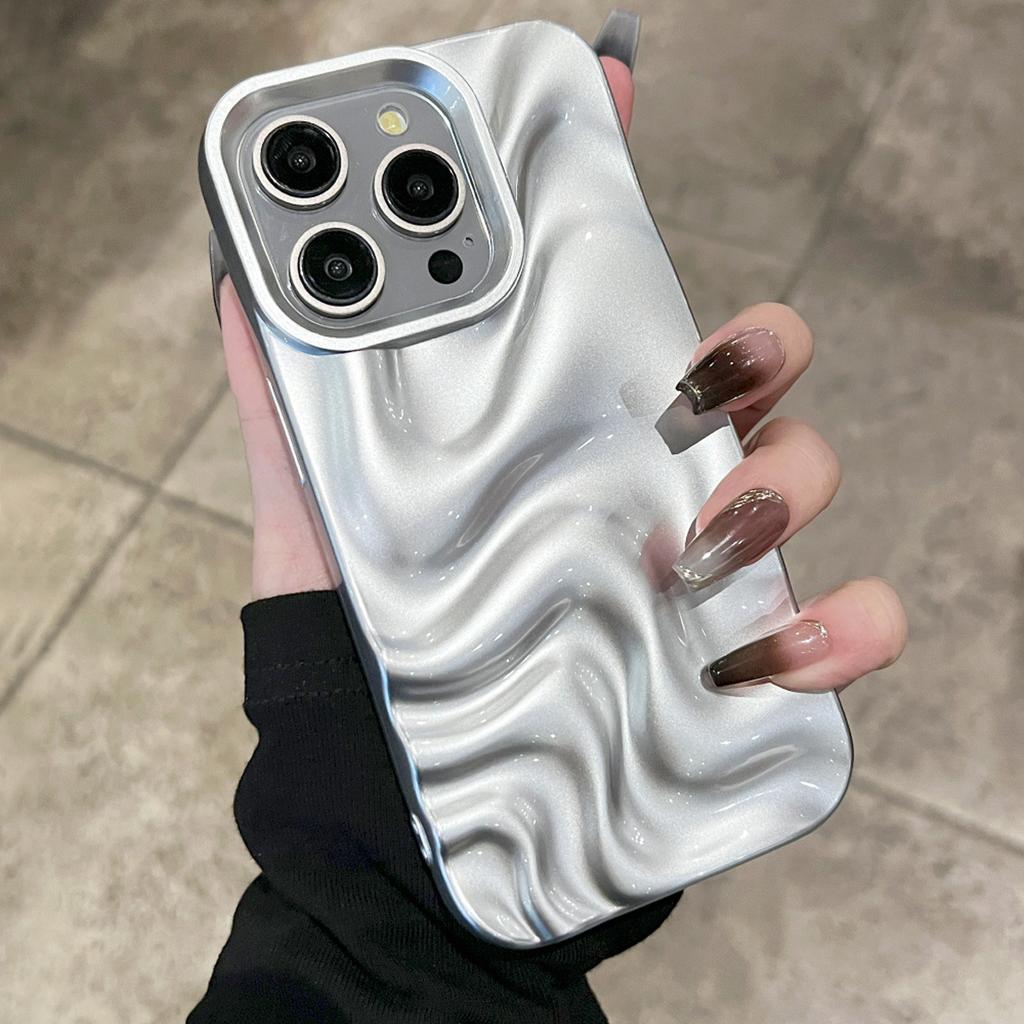 Simple Three-dimensional Water Ripple for IPhone17promax/16 Mobile Phone Case Apple 15/14/12/13 Soft 11