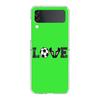 Transparent Phone Case For Samsung Galaxy Z Flip 3 4 5 6 7 Hard Folding PC Z Flip3 Flip4 Cover Soccer Heartbeat