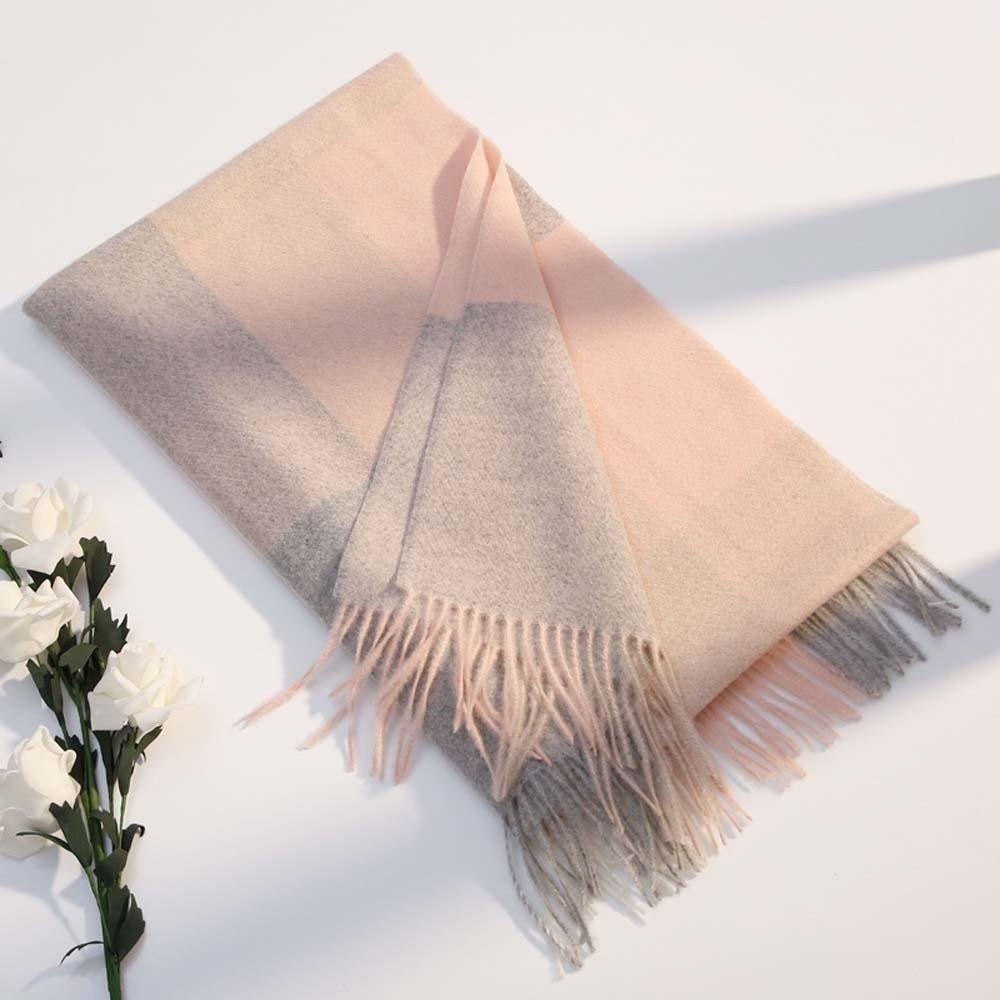 Wool Knitted Wool Scarf Polyester Long Neckscarf with Tassel Large Classic Plaid Scarf  Men