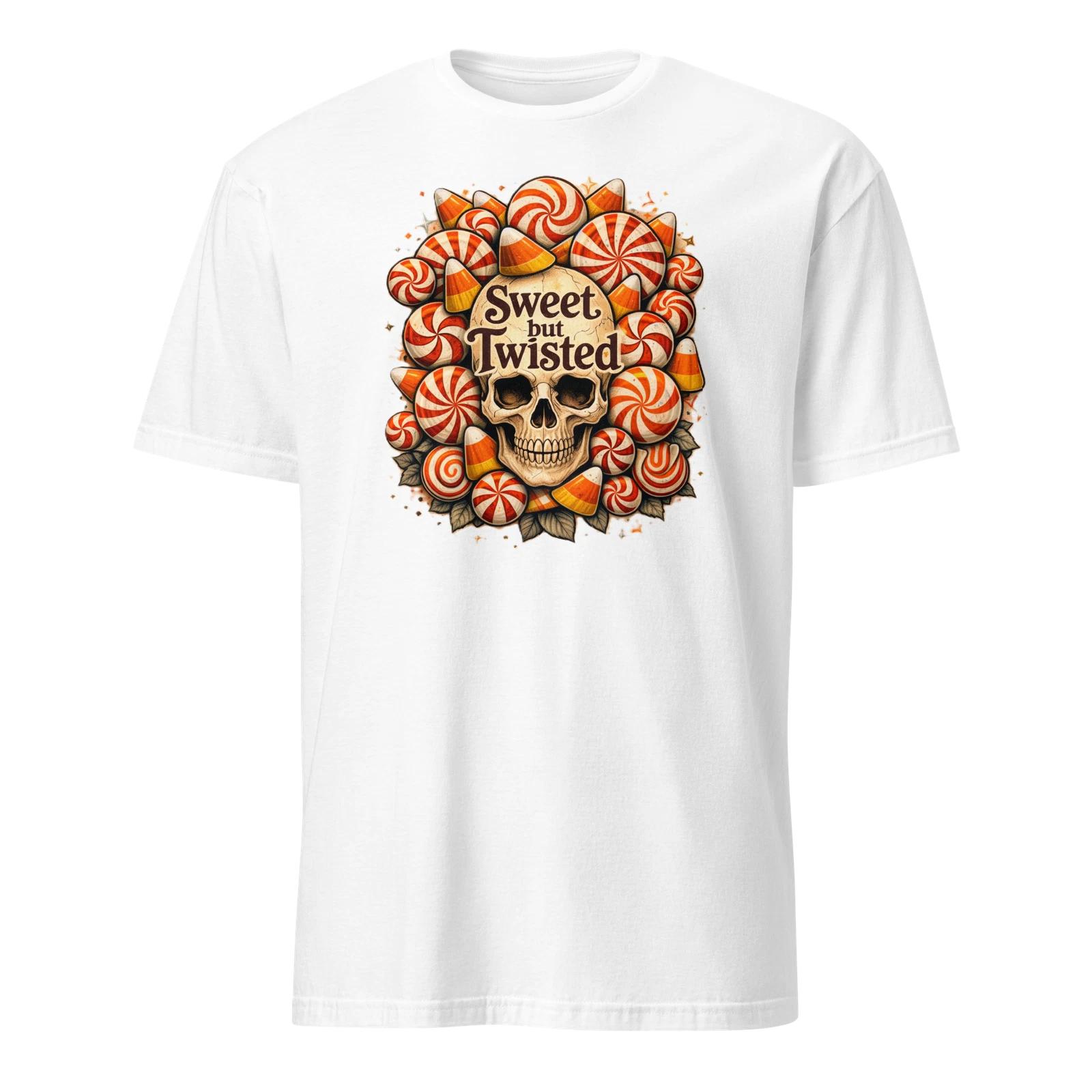 Sweet and Twisted Unisex T-Shirt, Gothic Skull Biker Death Rock Metal Halloween S