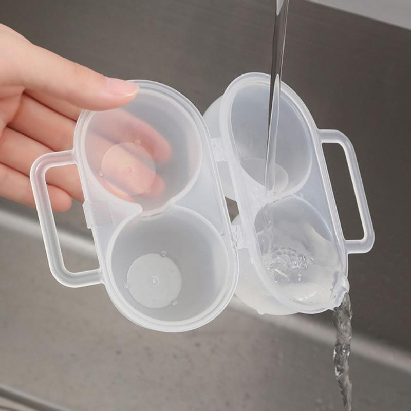 Plastic Eggs Protectors Tray Small Eggs Holder 2 Grid Eggs Storage Container with Fixed Handle  Eggs Storage Box