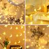 1pc 10/20/40 LED Star and Crescent String Lights Battery Powered Ideal For Ramadan Mubarak Celebrations and Wedding Party Decor