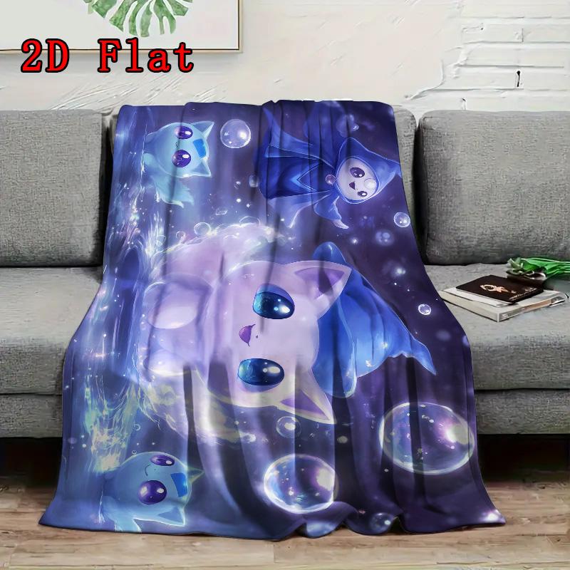 Cute blue sprite 2D Flat Pattern Flannel Blanket High quality All Seasons Warmth and Comfort Perfect for Christmas Gifts.PMT0914406