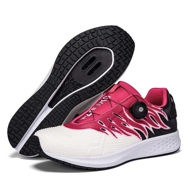 

Couple s road cycling shoes, mountain lock shoes, unlocked cycling shoes, anti-slip, wear-resistant, lightweight single 46 красный/белый