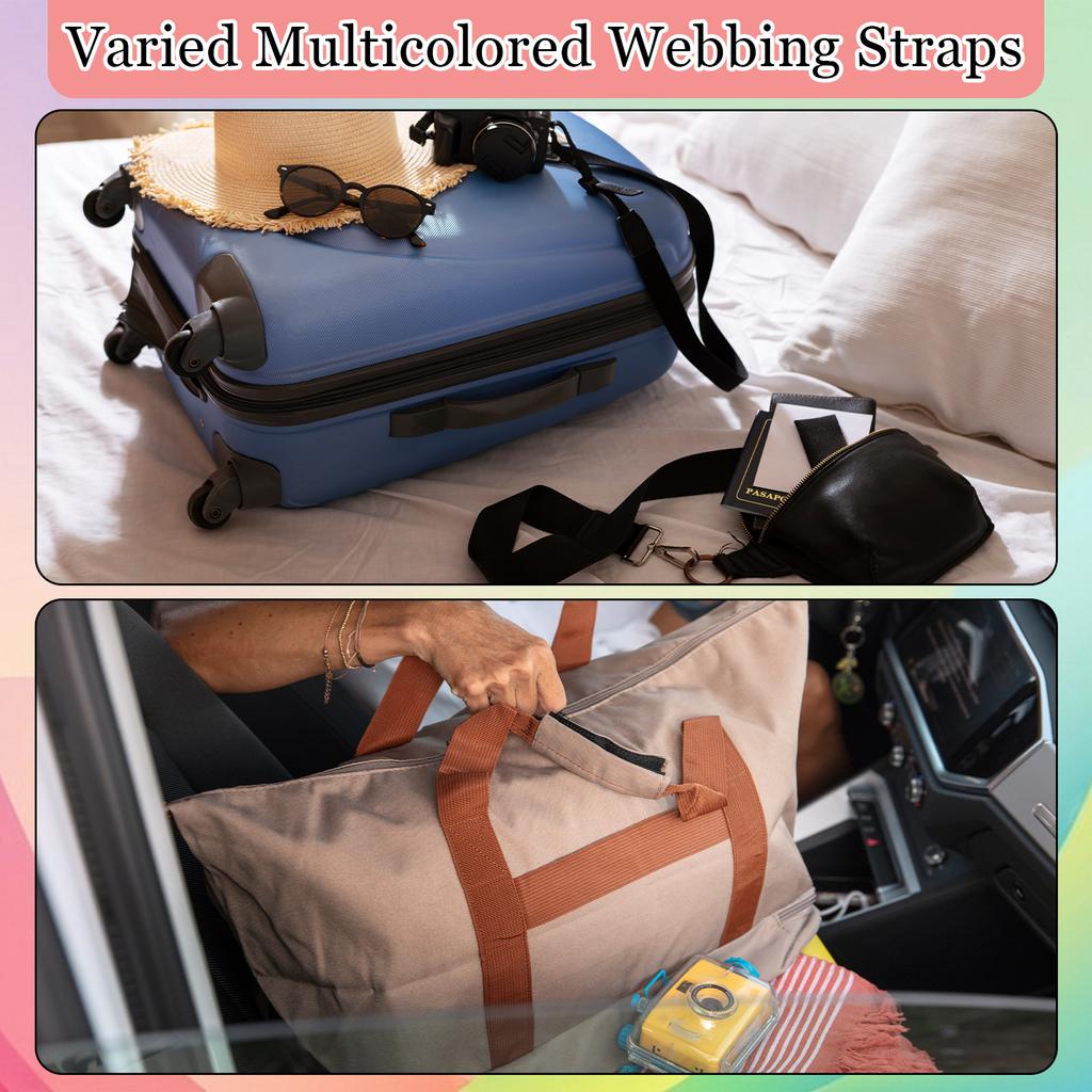 12 StüCke 36M Baumwolle Gurtband 20Mm Breit SchräGband Canvas BaumwollbäNder Polypropylen GurtbäNder Nahtband Zum NäHen FüR Ruck