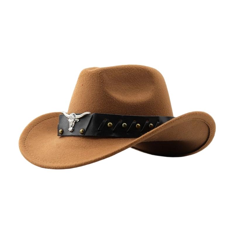 Stylish Cowboy Hats Adjustable Band Breathable Cloth Comfortable Fit Western Party Outdoor Festival Accessory