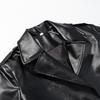 European and American Women's Faux Leather Fashion Trench Coat Jacket
