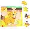 17pcs Wooden 3d Puzzle Jigsaw Cartoon Animal/traffic Puzzles Educational Toy Kids Wood Puzzle Small Size 11*11cm