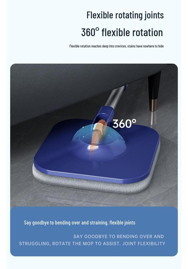 Lazy Mop: Rotating, Net-Free, No-Hand-Wash Mop for Effortless Wet & Dry Cleaning
