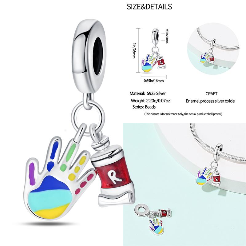925 Silver School Backpack Book Pencil Trophy Charm Beads Fit Original Charm Bracelet Women DIY Jewelry