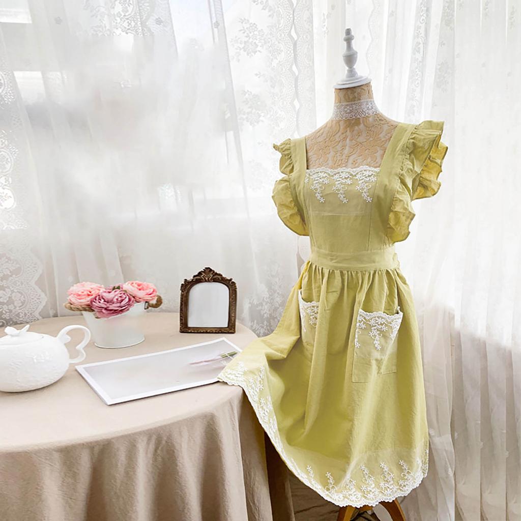 Women's Baking Apron Women's Ruffles And Roses Apron For Baking, Cooking & Crafts For Women's