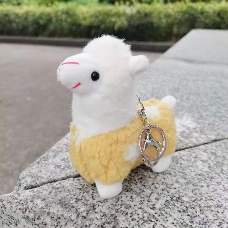 Lovely Alpaca Miniature Plush Toy Keychain For Kids Backpack Or Keyring Use