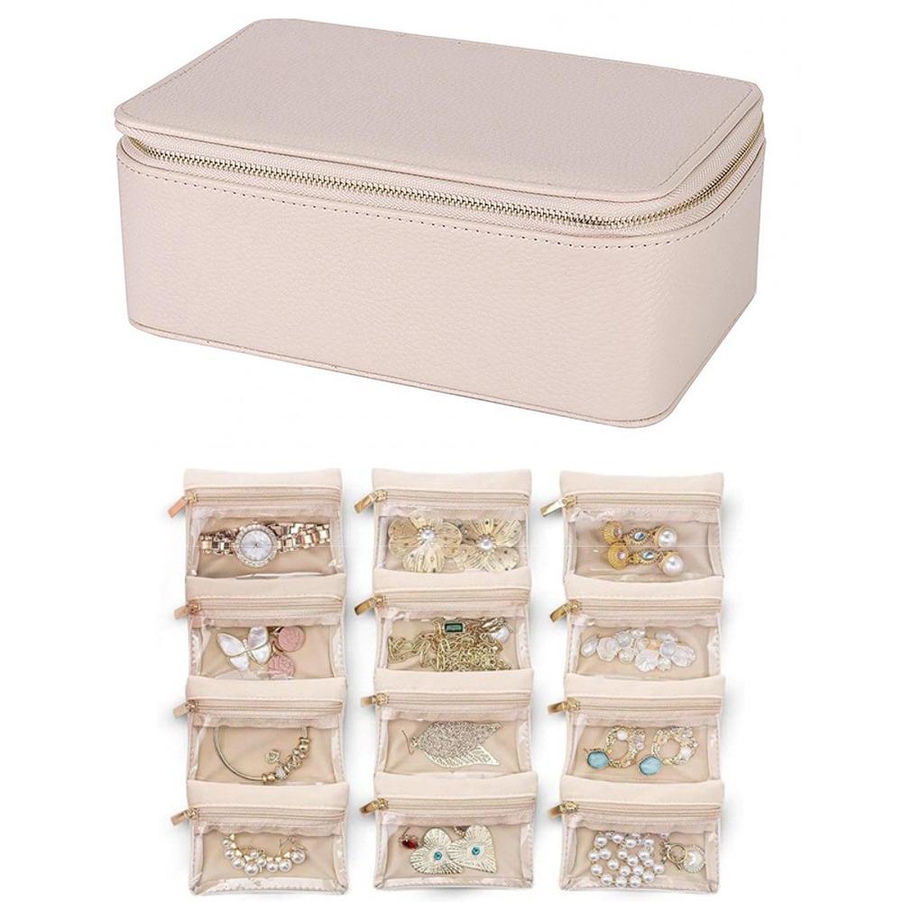 Portable Earring Storage Case PU Leather Jewelry Case Multifunctional Jewelry Storage Box