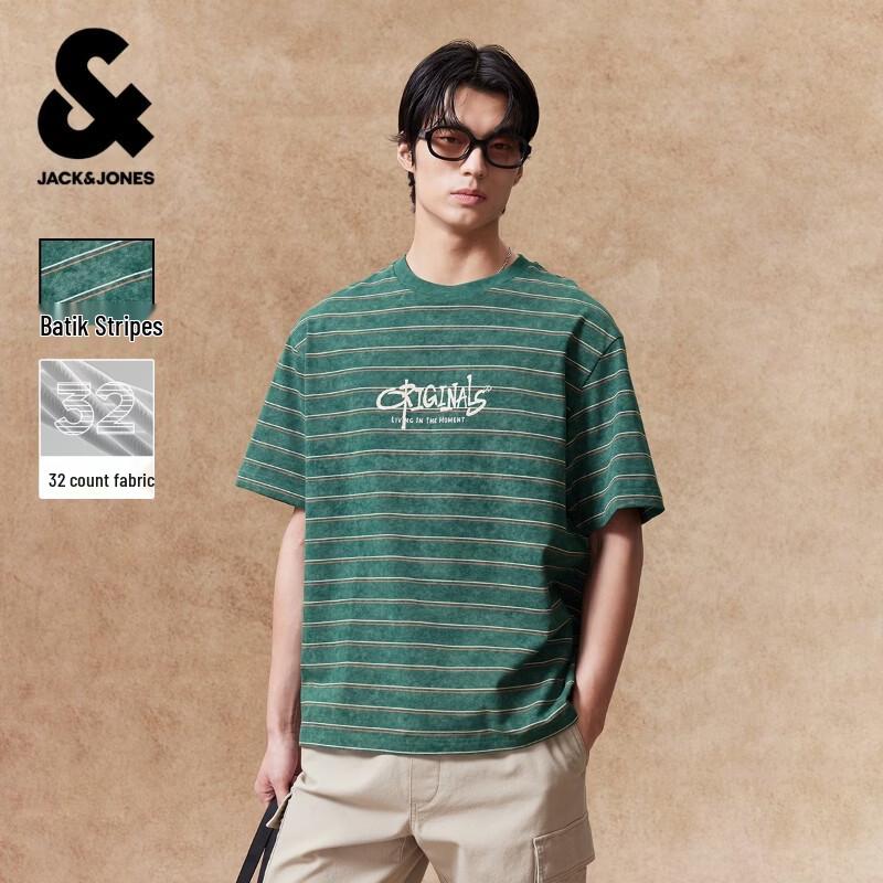 Jack & Jones Men s Striped Tie-Dye Short Sleeve T-Shirt XS