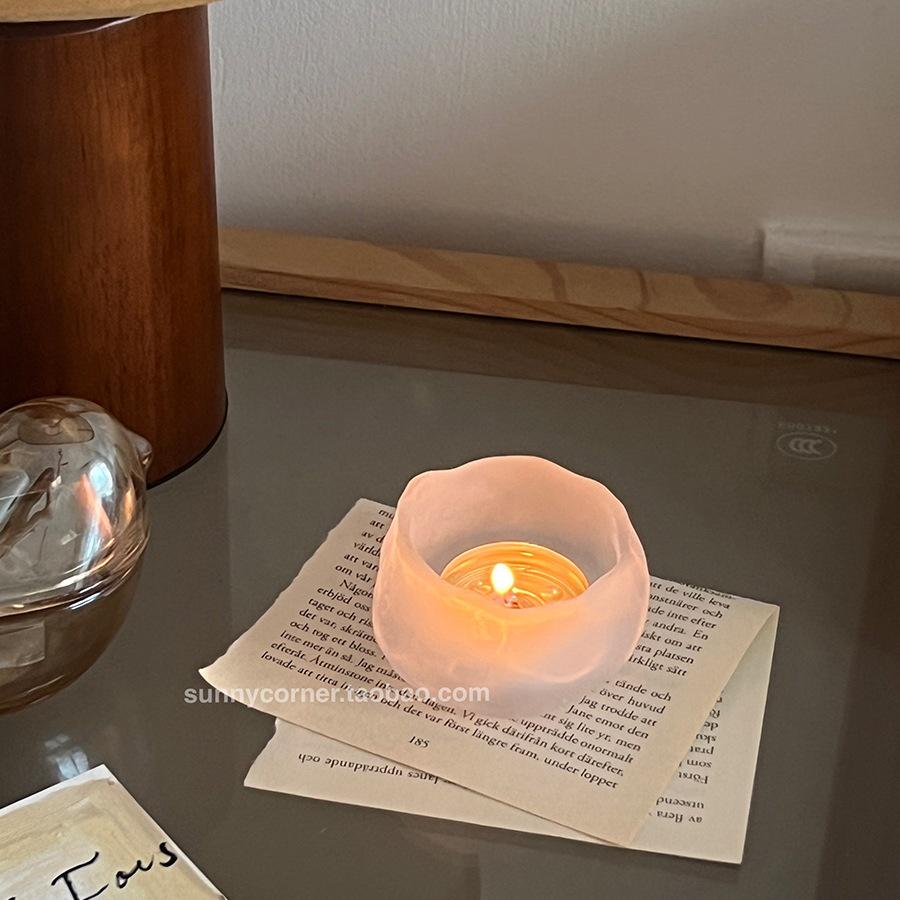 Nepravidelný skleněný svícen v evropském stylu pro romantickou atmosféru – Ideální pro dekoraci obývacího pokoje nebo jídelního stolu