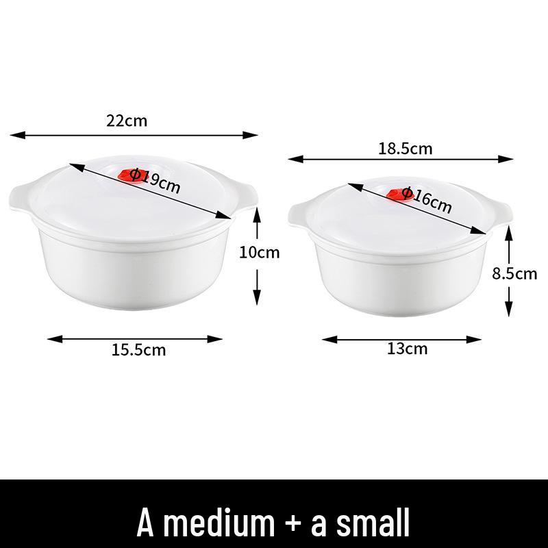 Round High-Temperature Resistant Microwave Lunch Bowl with Lid