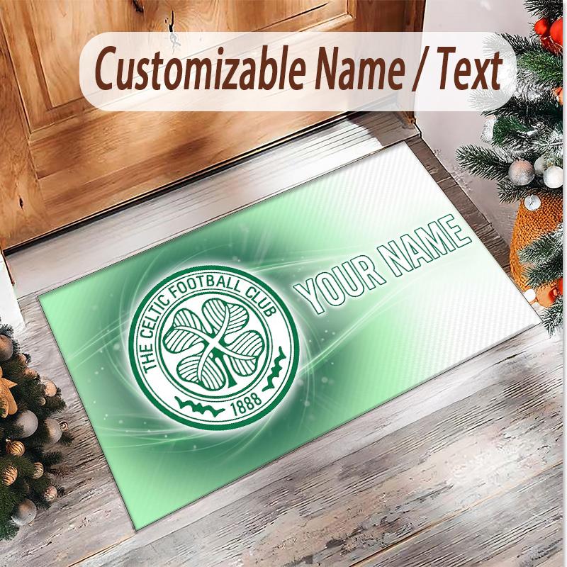 Personalized Crystal Velvet Carpet Celtic FC Pattern Non Slip Floor Rug