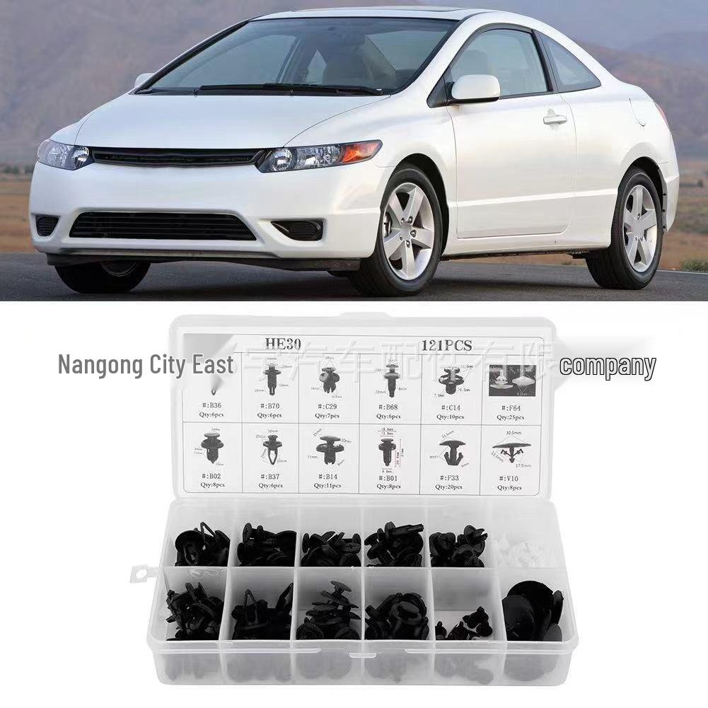 121-Piece Car Retaining Clips for Honda - Plastic HE30 Clips Set