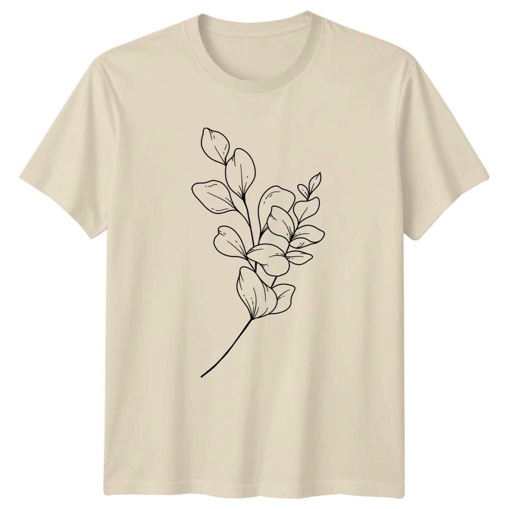 Minimalist Botanical Eucalyptus Leaves TShirt Eucalyptus Line Art Botany