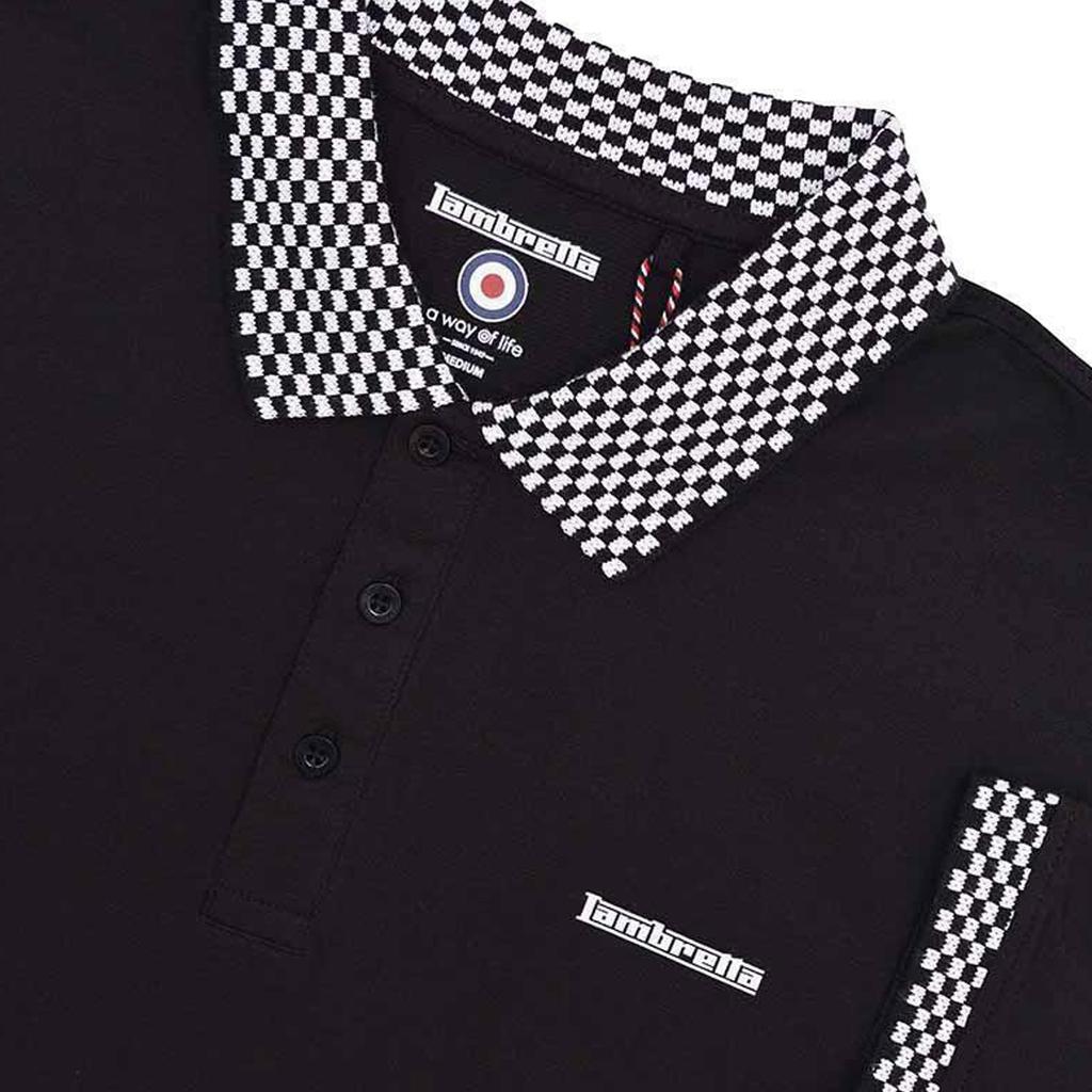 Lambretta Mens Two Tone Badge Polo Shirt