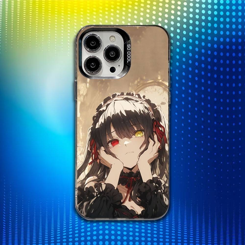 T-Tokisaki Kurumi Anime Phone Case For iPhone 16,15,14,13,12,11,Mini,Pro,SE,MAX White Matte Shockproof Cover