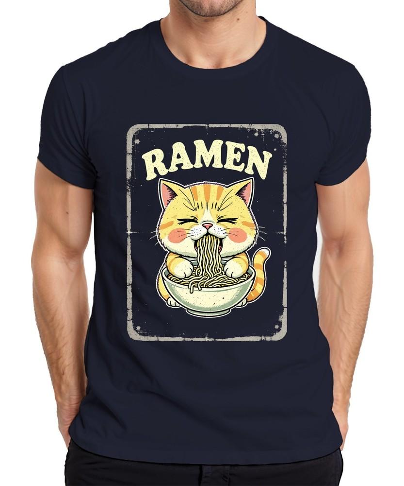 Raunisex Cat Noodle Soup Kawaii Gift Retro Vintage Unisexs TShirt S