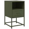 Nightstand Olive Green 36 X 39 X 60.5 Cm Steel