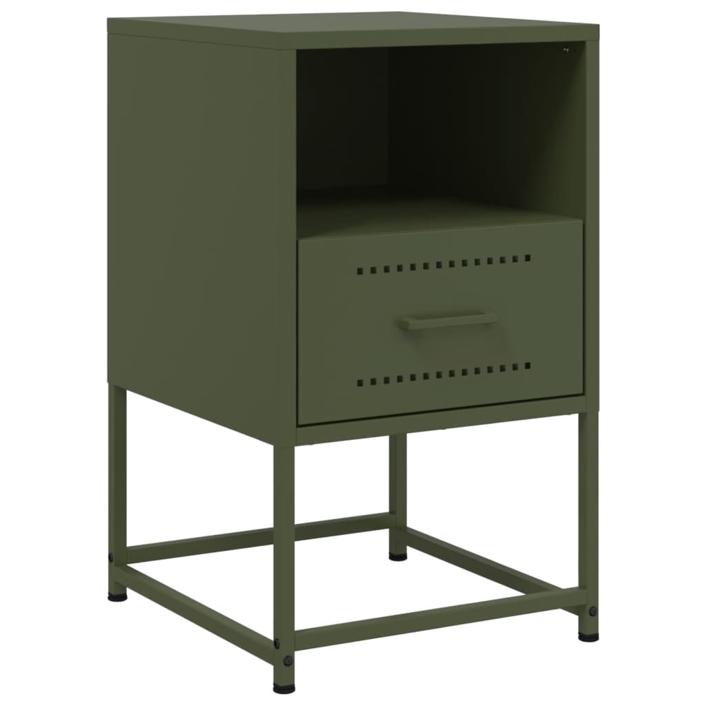 Nightstand Olive Green 36 X 39 X 60.5 Cm Steel