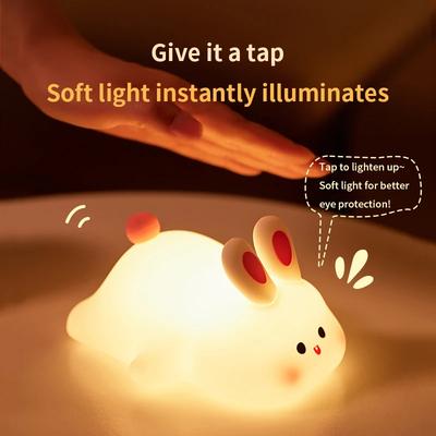 Cute LED Night Light Panda Sheep Rabbit Silicone Nightlights Timing USB Rechargeable For Bedroom Decoration Kids Birthday Gift