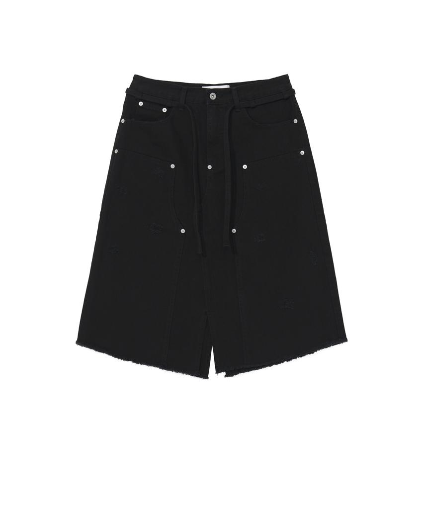 Gyeong Double Knee Skirt_Black