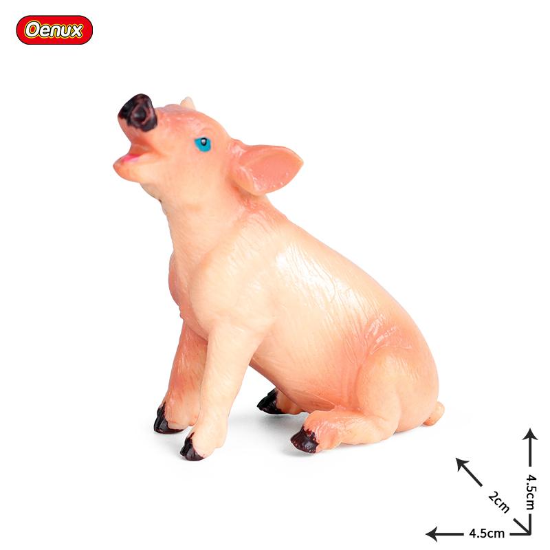Oenux Poultry Farm Animals Model Simulation Pig Swine Sow Porcupine Boar Action Figures Figurine Lovely Educational Kids Toy