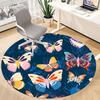 1pc Butterfly Print Carpet for Office Non Slip, Round Carpet, Soft & Comfortable, Carpet for Office, Lightweight Round Floor Mat