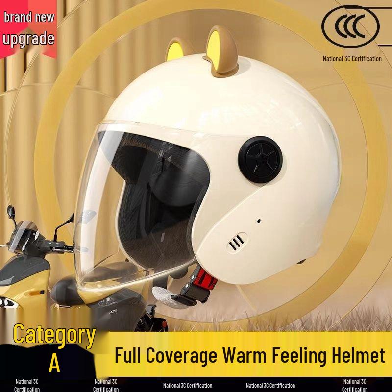 High-Quality National Standard Certified Unisex Electric Vehicle Helmet - Winter-Ready, Windproof, Warm, and Safe for Motorcyclists