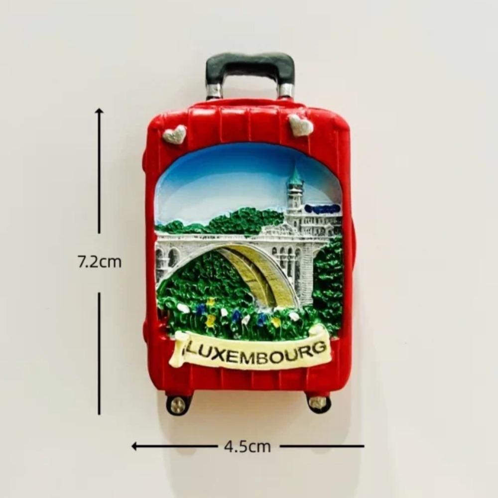 Luxembourg Fridge Magnets Tourism Souvenir Handicraft Resin Refrigerator Magnets Sticker Collection Home Decoration Gift