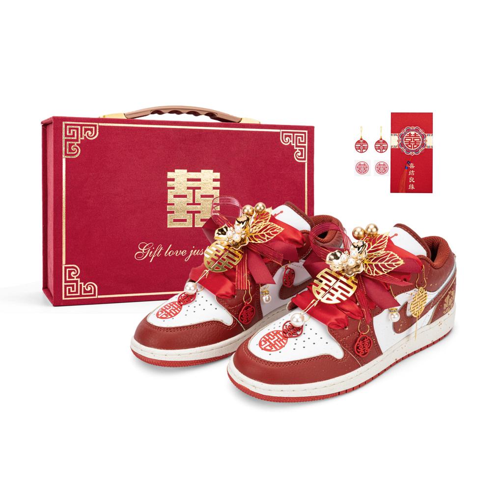 Jordan Air Jordan 1 Low Top Vintage Basketball Shoes Women's Red FJ3465-160(Team18-SBOX)