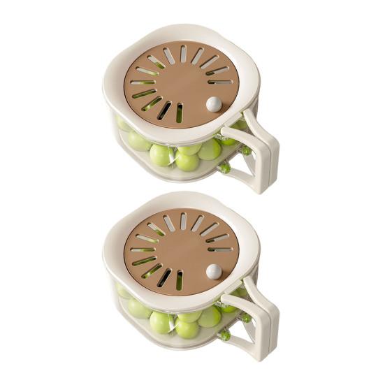 2Pcs 2-in-1 Drain And Preservation Basket Fruit Bowl Vegetable Washing And Draining Basket Fruit Basket with Strainer Lid Foldable Handle for Kitchen