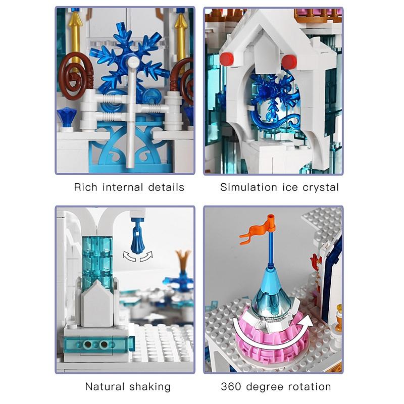 MOULD KING Bausteine Kreative Die MOC Schnee Palast Burg Modell Montage Ziegel Kinder Pädagogisches Spielzeug Weihnachten Geschenke