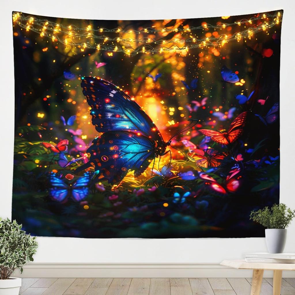 Vintage Japanese Tapestry, Red Sun and Water Reflection Print Wall Hanging with Cherry Blossom for Dorm and Living Room Decor