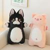 Japan Anime Cat Plushie Stuffed Siamese Kitten Animals Black Cats Throw Pillow School Nap Sleeping Pillowtoys Kids