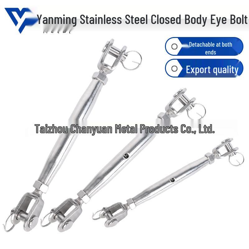 304 Stainless Steel Closed Body Turnbuckle Wire Rope Chain Tensioner M5