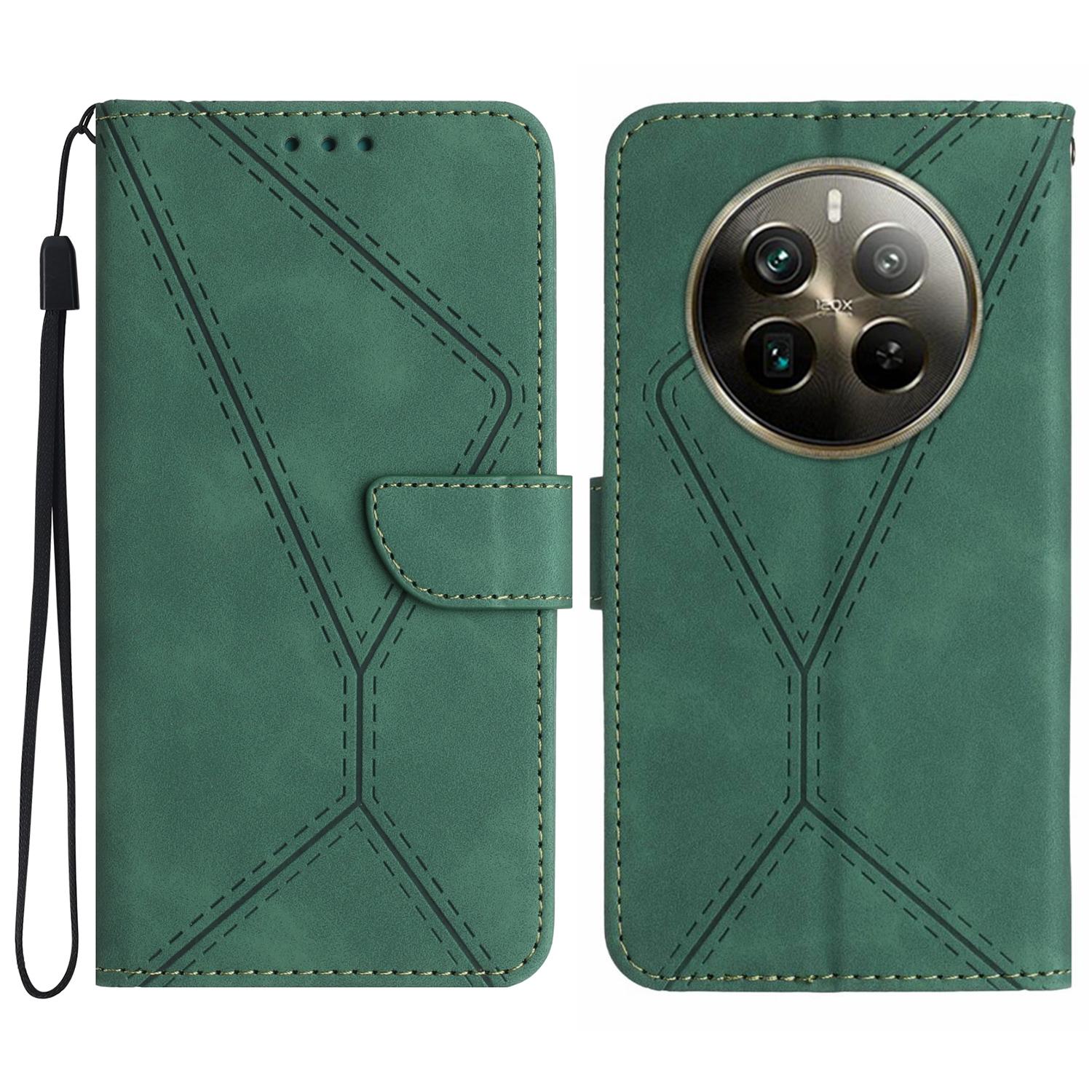 

HT05 Для Realme 12 Pro 5G/12 Pro+ 5G Чехол Кожаный флип-чехол для телефона с кошельком Green