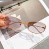 New trendy hollow sunglasses women anti-ultraviolet polarized lenses large frame thin gradual change color sunglasses personality