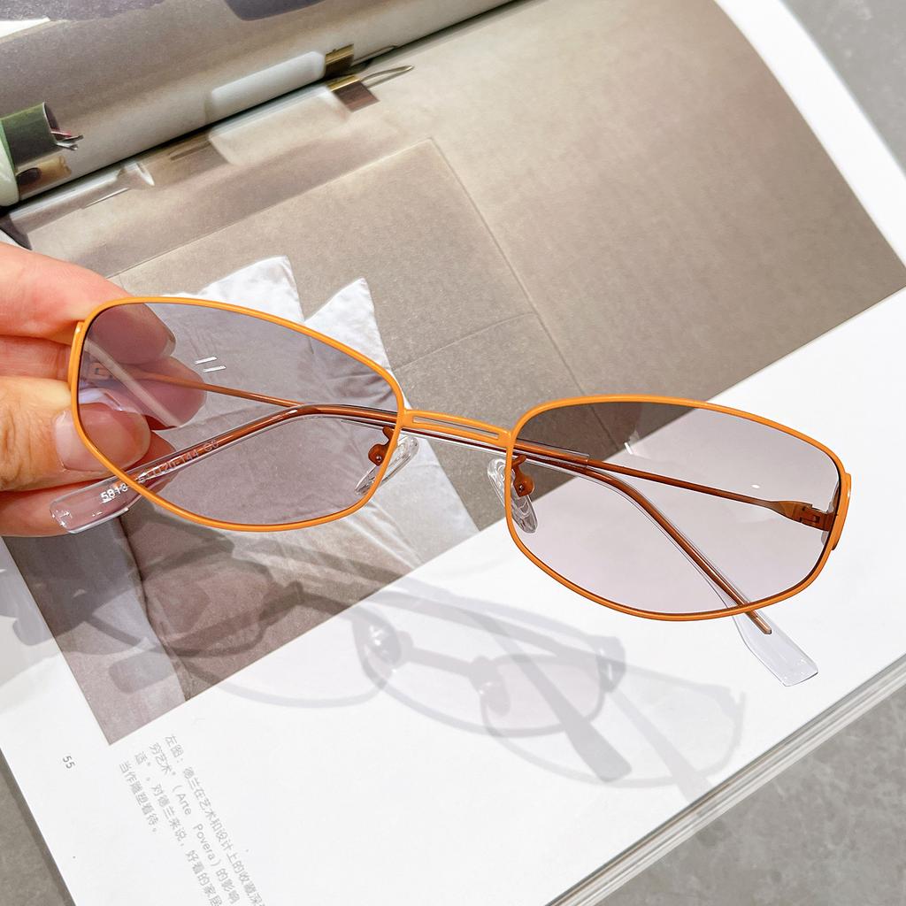 New trendy hollow sunglasses women anti-ultraviolet polarized lenses large frame thin gradual change color sunglasses personality