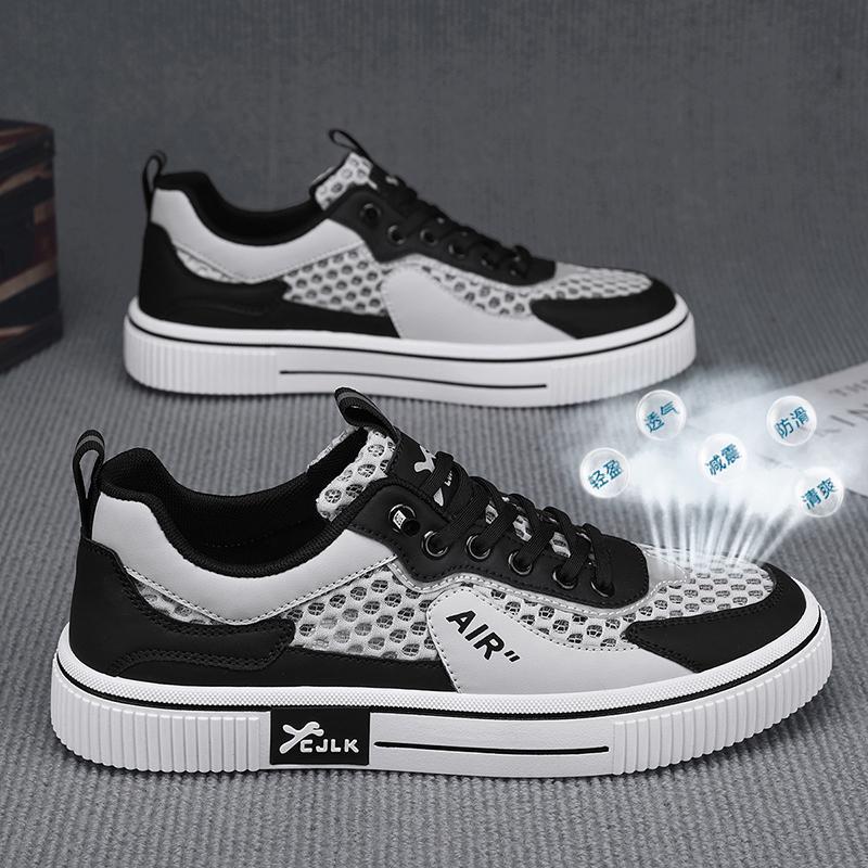 

Men s shoes 2025 new summer breathable mesh versatile trend sports and leisure shoes men s thick baseplate shoes 44
