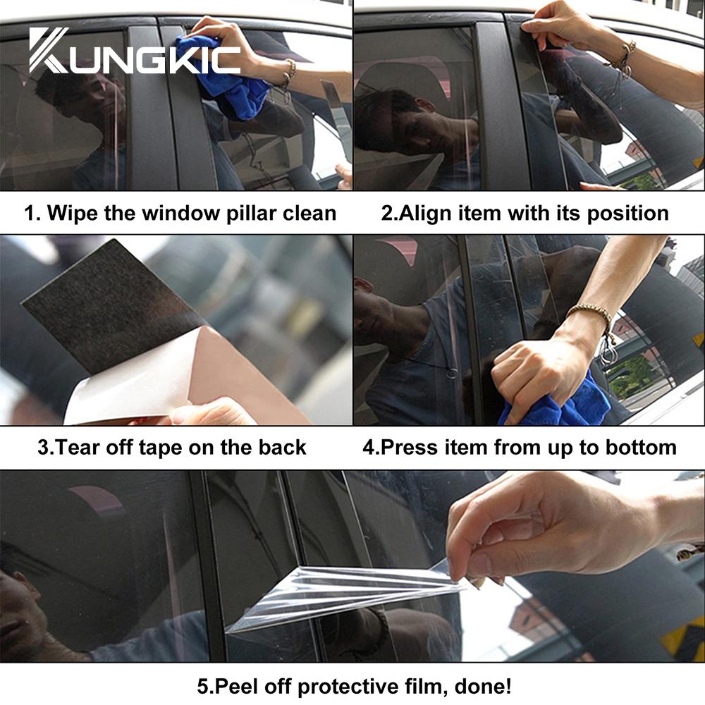 Für Seat Leon Altea 2005 2006 2007 2008 2009 2010 2011 2012 B-Säulen Aufkleber Kohlefaser Muster Glänzend Schwarz Schutz Zierleiste