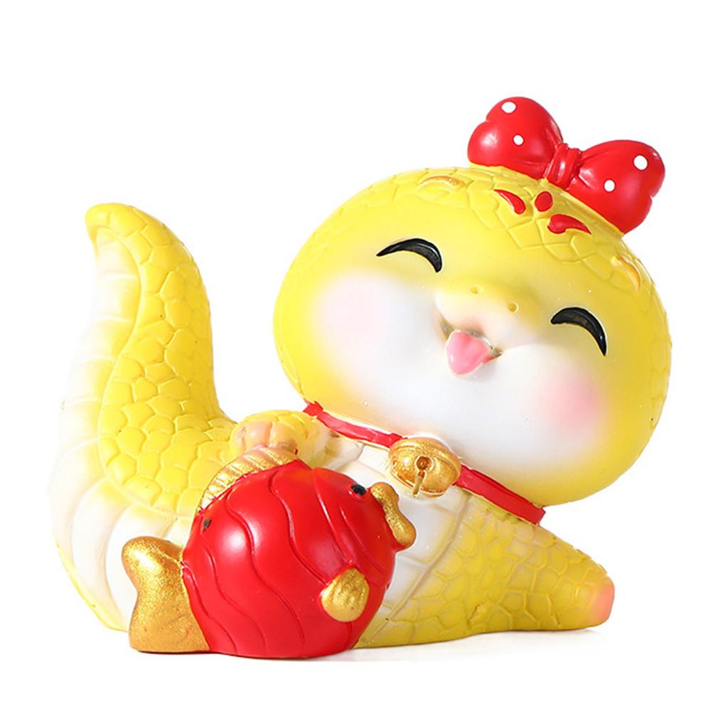 2025 Rok Węża Ornament Kreskówkowy Szczęśliwy Wąż Figurka Mikro Krajobraz Wnętrze Samochodu Dekoracja na Biurko Domowe