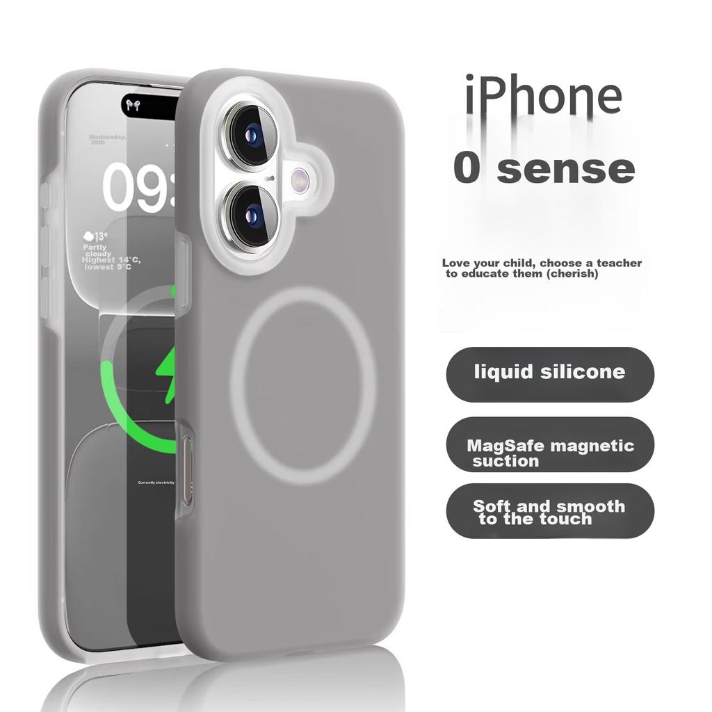 IPhone 16 Pro Case, Liquid Silicone for IPhone, Full Protection, Jelly GrayMagSafe Magnetic Version | Liquid Silicone | Skin-Like Feel