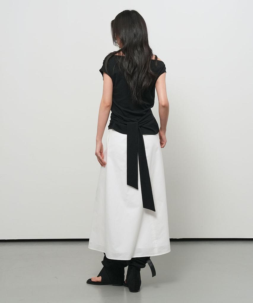 GENERALIDEA Asymmetrical Drape Strap T-Shirt [Black] / Gf2Lts531
