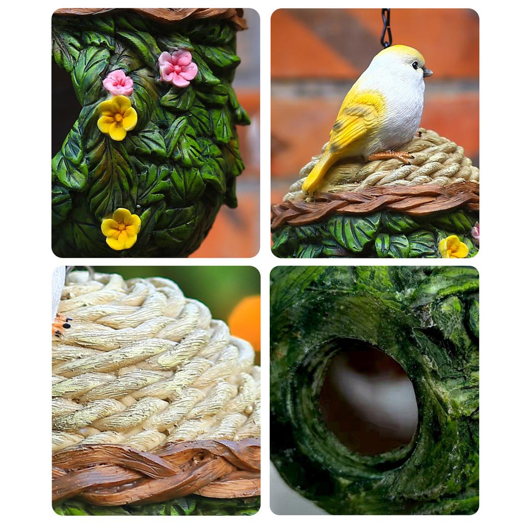 Hanging Bird House Decorative Cute Cage for Bird Outdoor Resin Bird House Hanging   Ornament Bird Box Figurine For Cockatoo NaMacaw Parakeet Finche